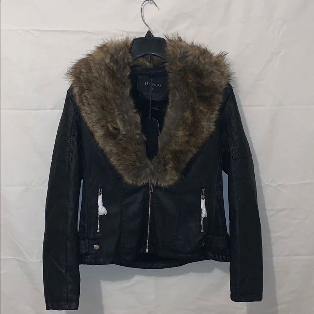 Faux Leather Short Jacket M